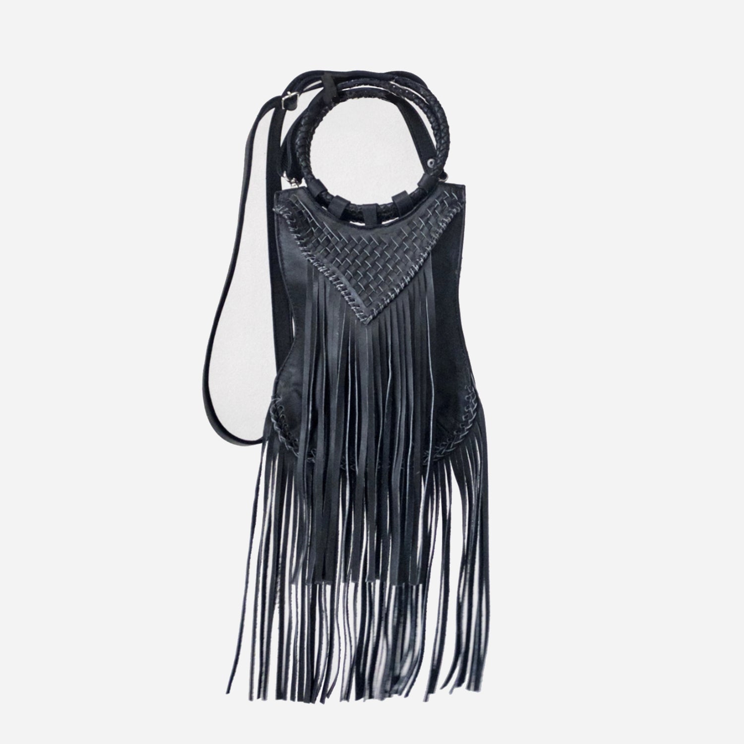 Long Fringe Woven Purse