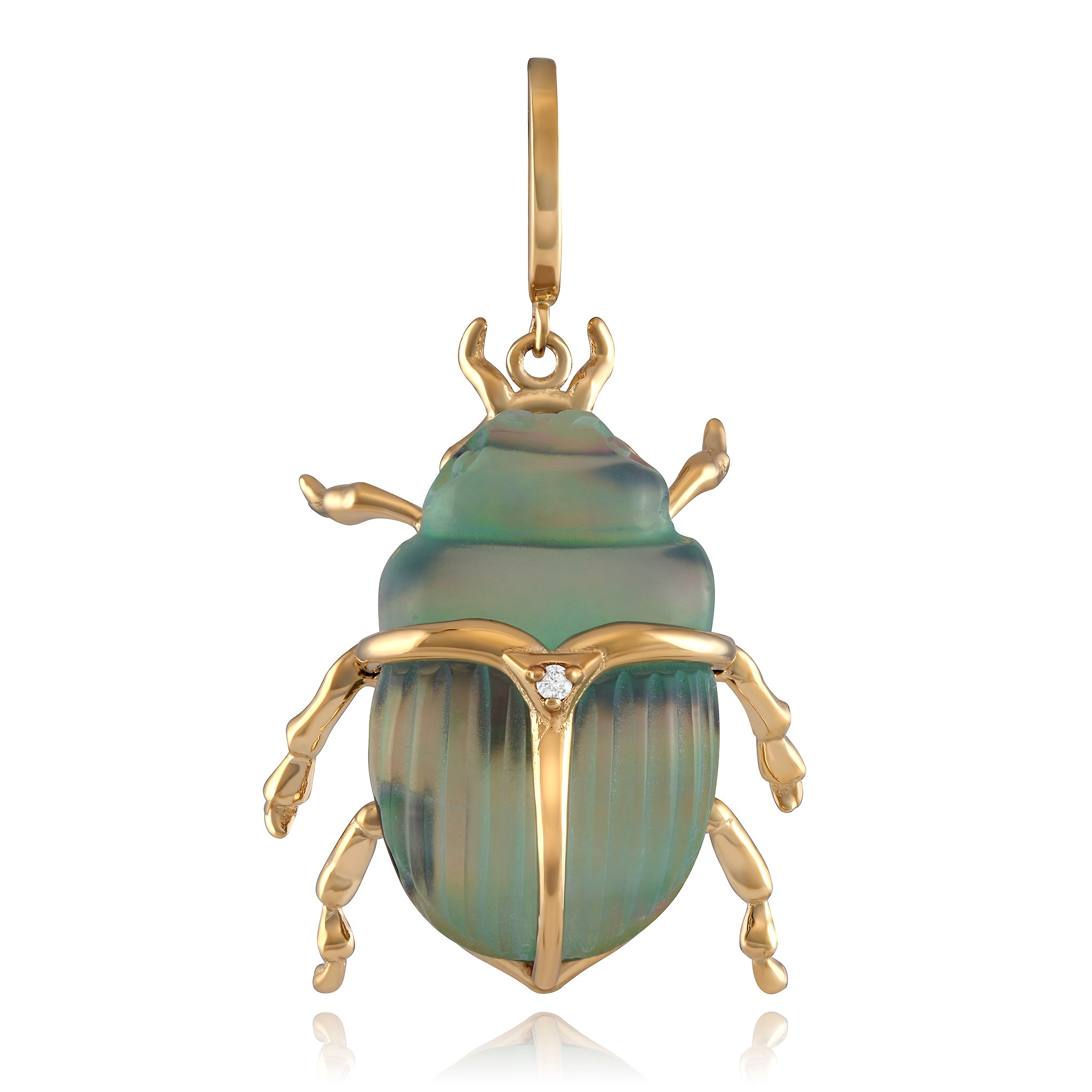 Luminescent Scarab Beetle Gold Charm