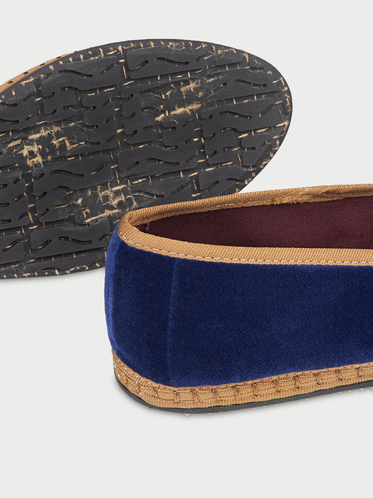 Fortunata Navy Blue Velvet Slippers