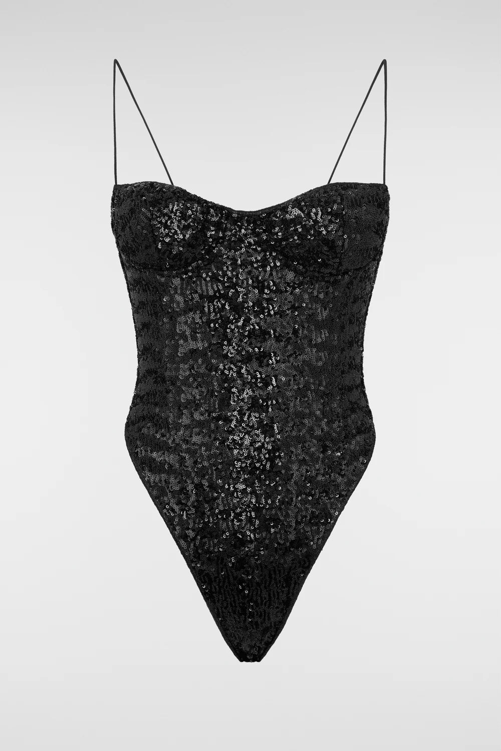 Paillettes Balconette Maillot - Black