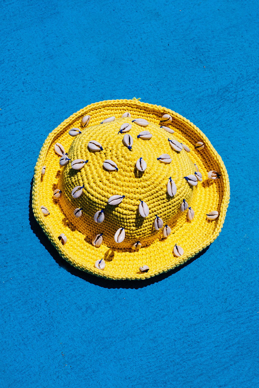 Pora Crochet Bucket Hat With Seashells Yellow