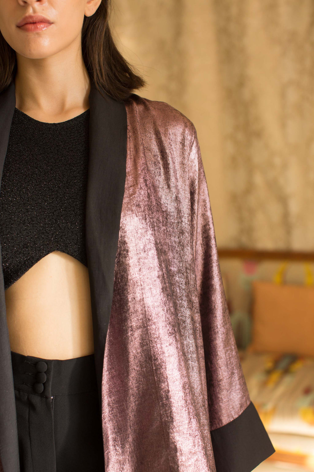 Rick Duster Kimono Metallic Pink