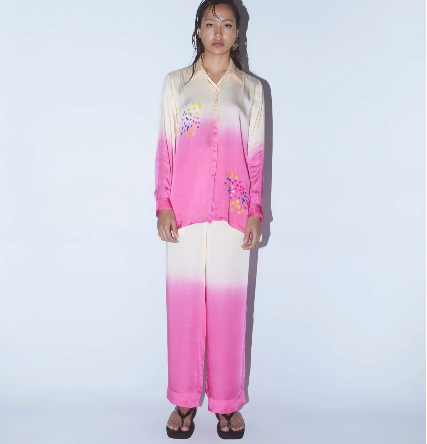 The Berry Leheriya Full Silk Set - Tye Dye Pink