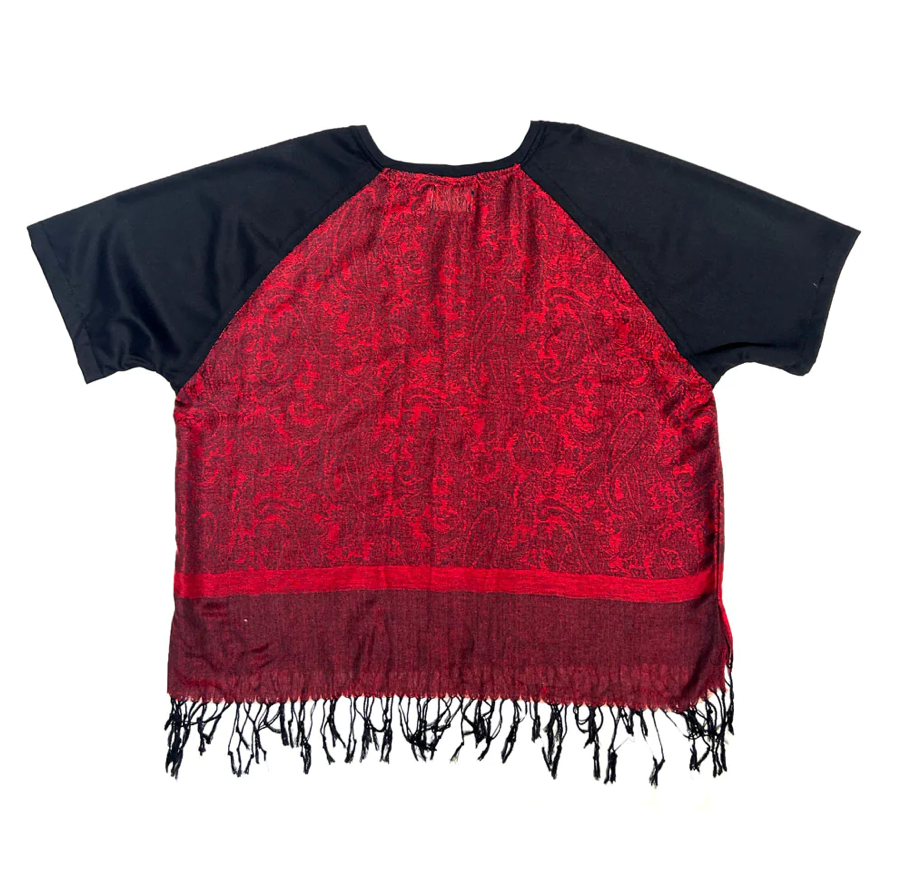 T-Shirt With Short Raglan Sleeves Red