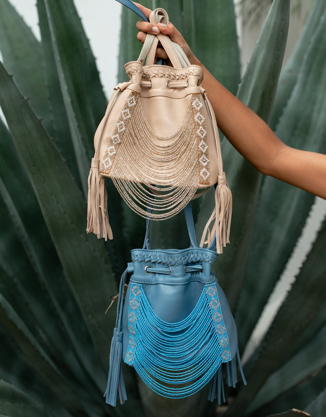 Mini Beaded Bucket Bag