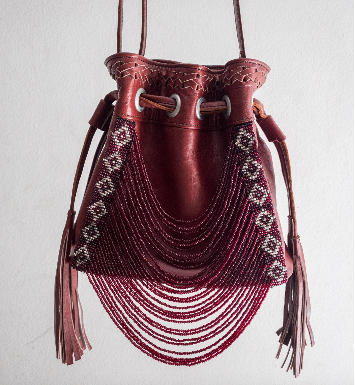 Mini Beaded Bucket Bag