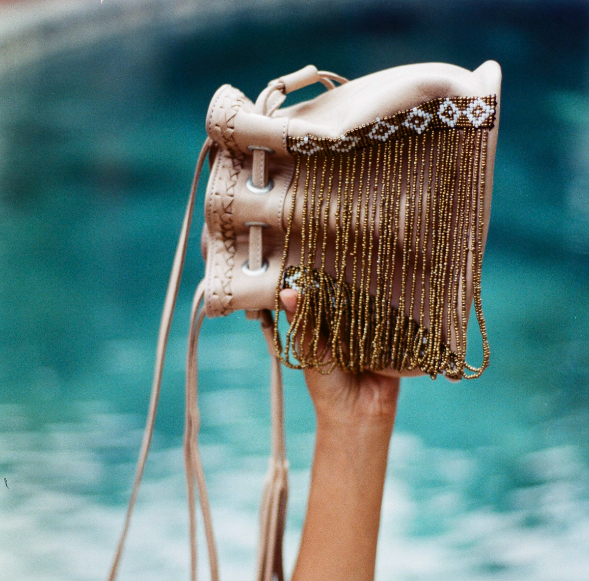 Mini Beaded Bucket Bag