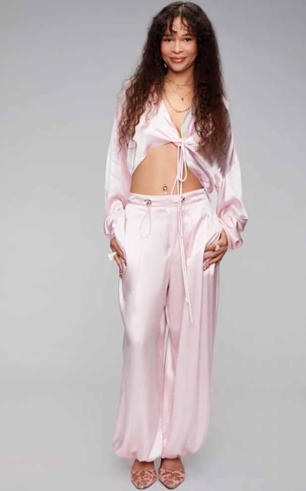 Jilly Relaxed Silk Pants Pink